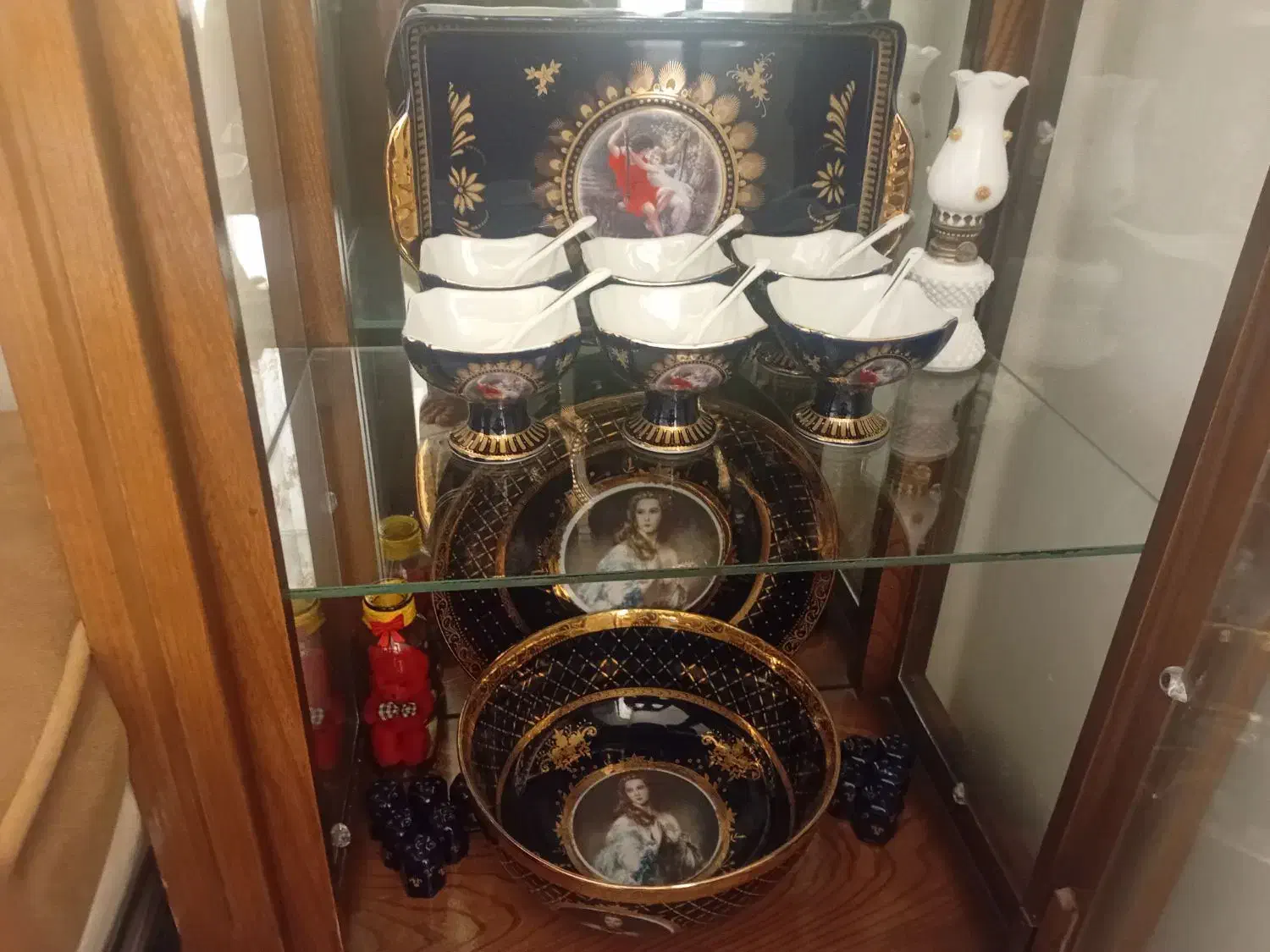 ظروف چینی لیلی مجنون سرمه ای|صنایع دستی و سایر لوازم تزئینی|نیشابور, شهرک رسولی|دیوار