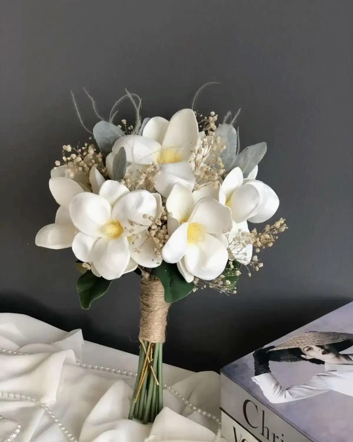 دسته گل عروس مصنوعی درجه یک|گل مصنوعی|ساری, |دیوار