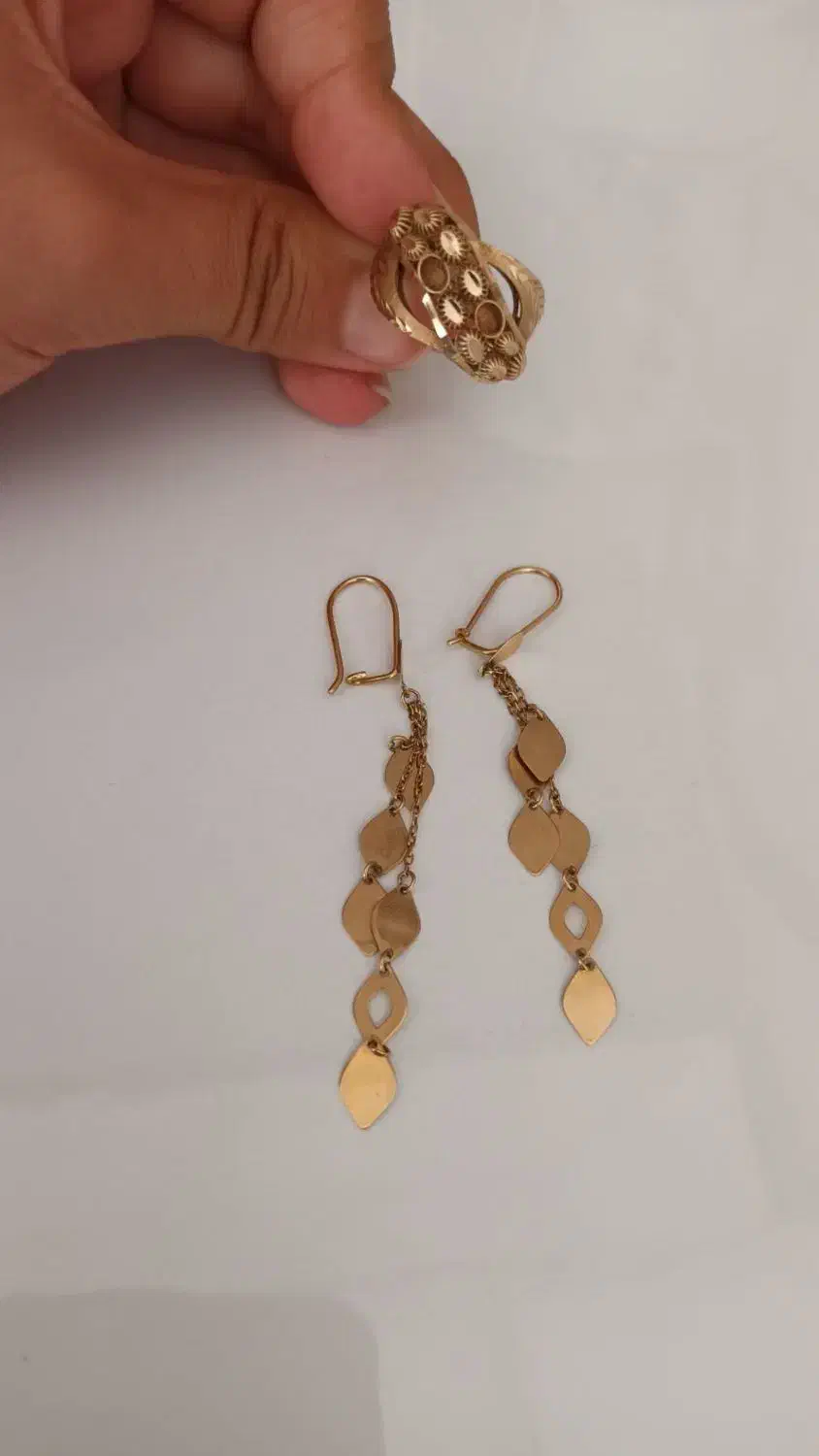 انگشتر و گوشواره طلا تابلو + ۱٪ - فروش فوری|جواهرات|اردبیل, |دیوار