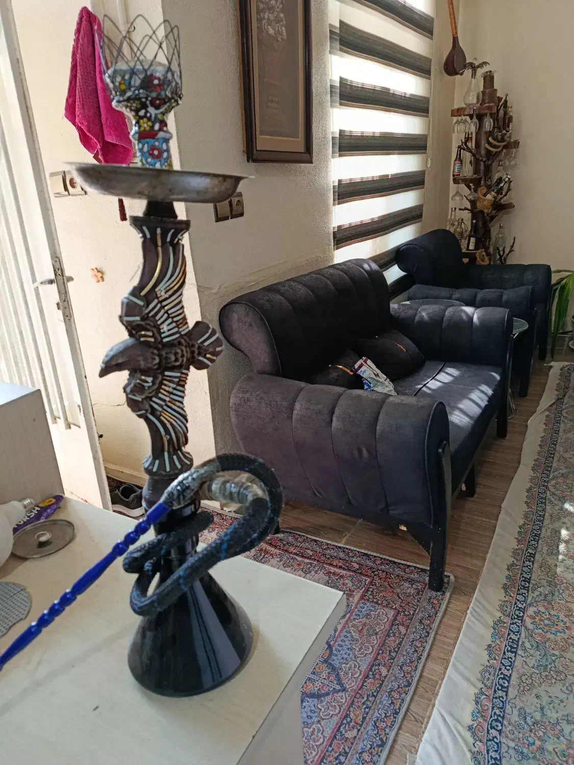 قلیون بزرگ چوبی طرح دار|زیورآلات و اکسسوری|شاهینشهر, حاجی آباد|دیوار