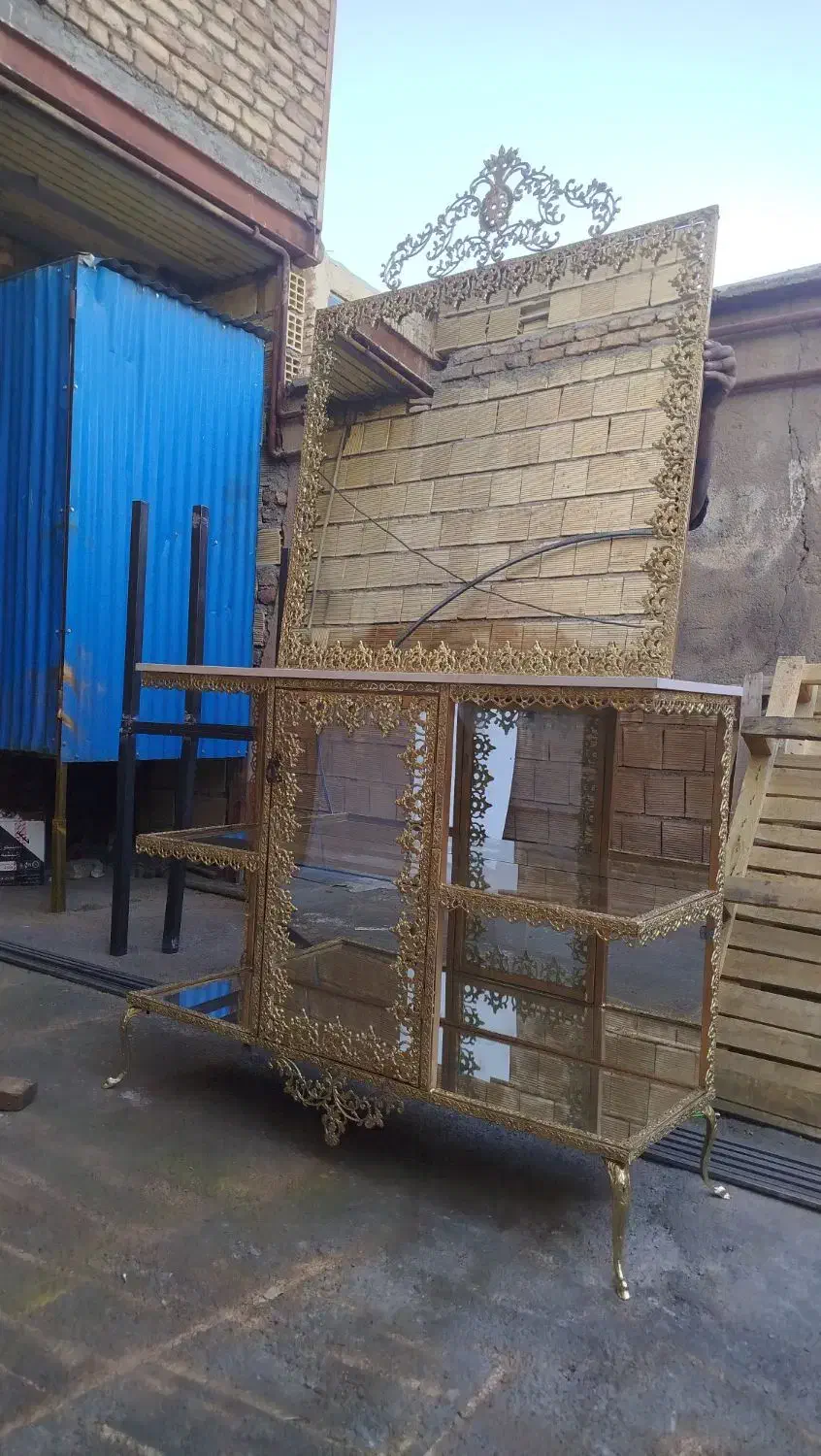 اینه و بوفه برنز سایز سفارشی سنگین وزن|بوفه، ویترین، کنسول|کوهدشت, |دیوار