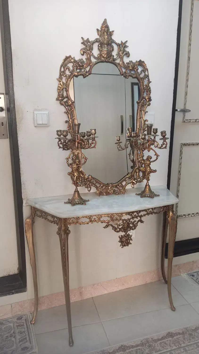 آیینه شمعدان برنزی|آینه|اردبیل, |دیوار