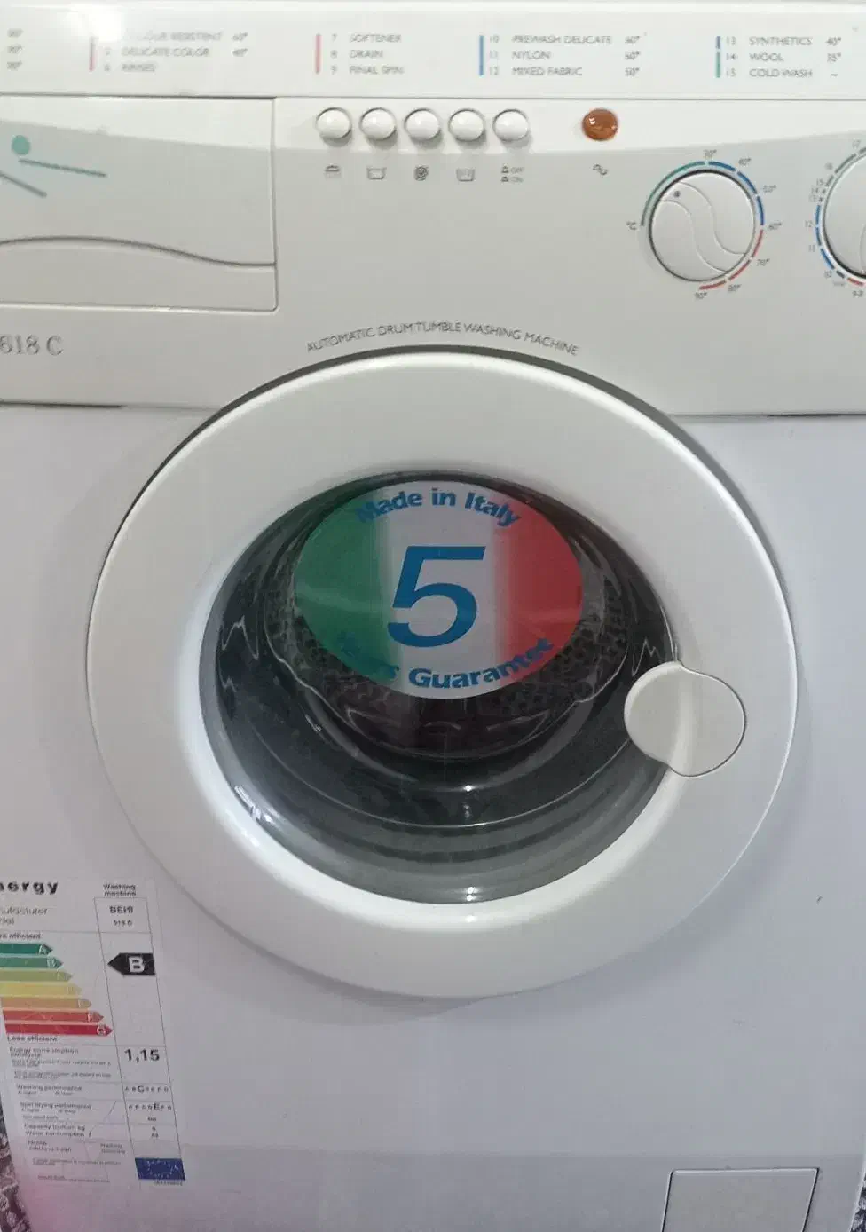 لباسشویی5کیلویی ایتالیایی تمیز سالم بدون هیچ عیبی|ماشین لباسشویی و خشک‌کن لباس|خمینی‌شهر, |دیوار
