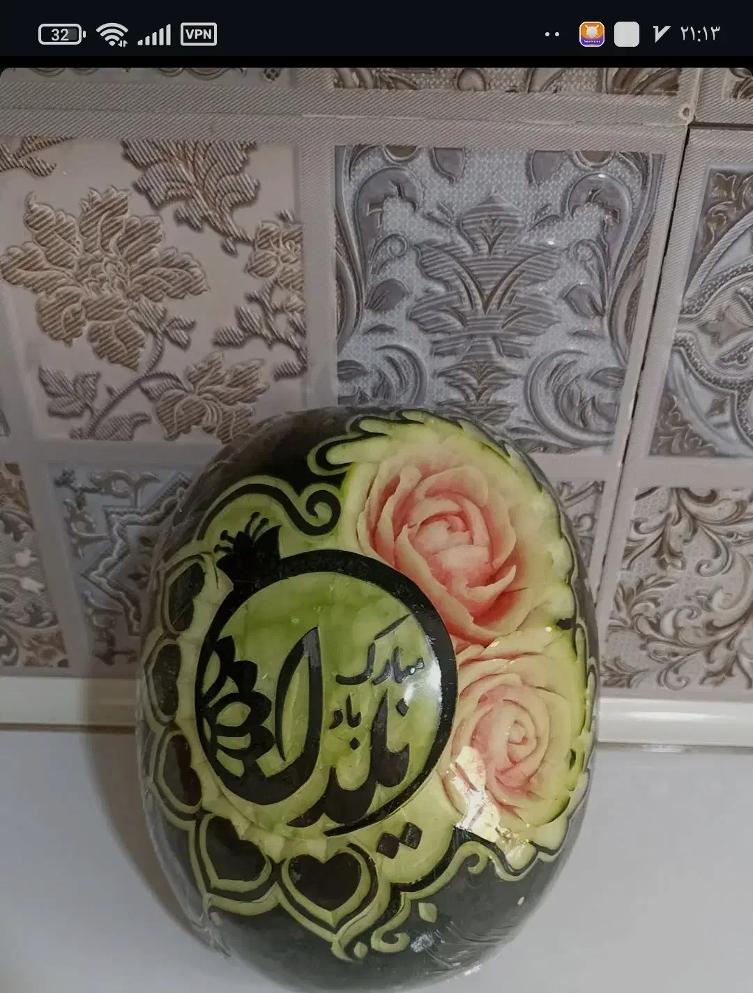 حکاکی میوه و هندوانه|خدمات پذیرایی، مراسم|الوند, |دیوار