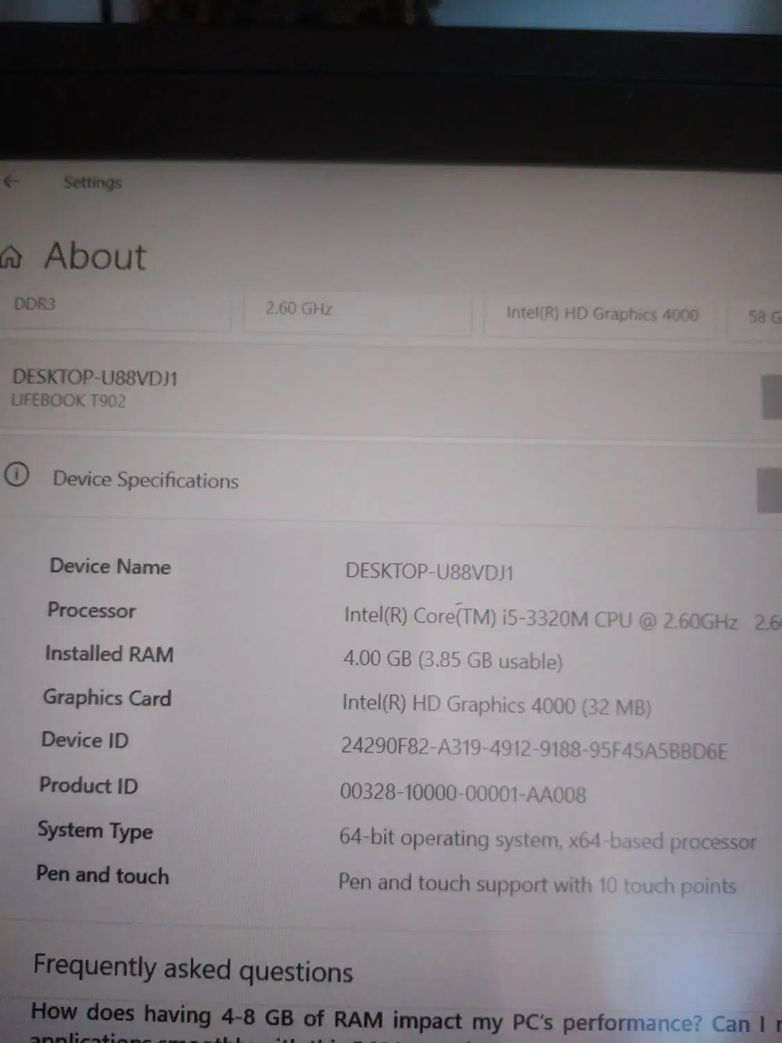 لبتاب فوجیتسو نسل 3|رایانه همراه|دهگلان, |دیوار