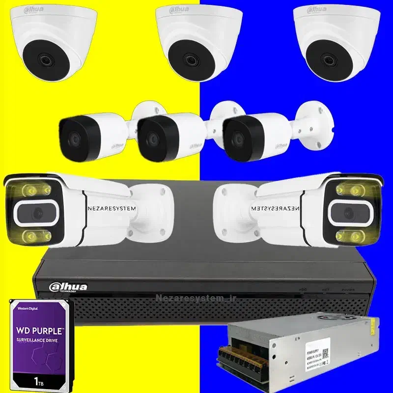 دو دوربین مداربسته و دستگاه|دوربین مداربسته|رشت, چمارسرا|دیوار