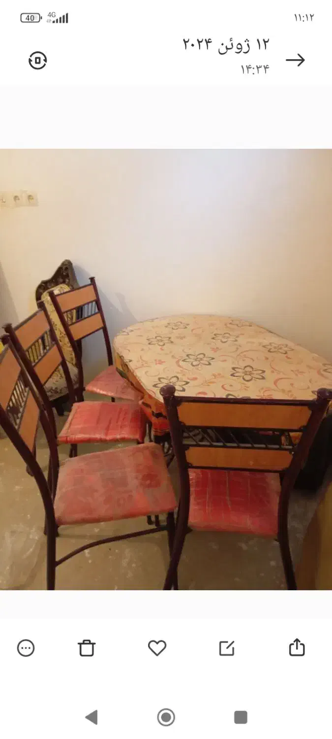 میز صندلی تمیز چهار نفره ،|میز و صندلی غذاخوری|شوشتر, |دیوار