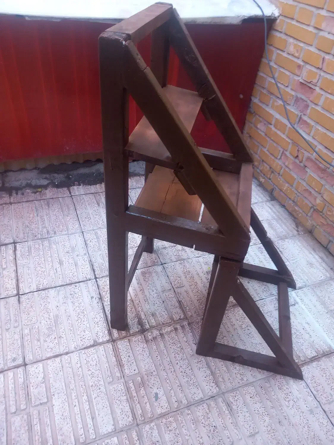 صندلی چوبی نردبان شو|صندلی و نیمکت|خوی, |دیوار