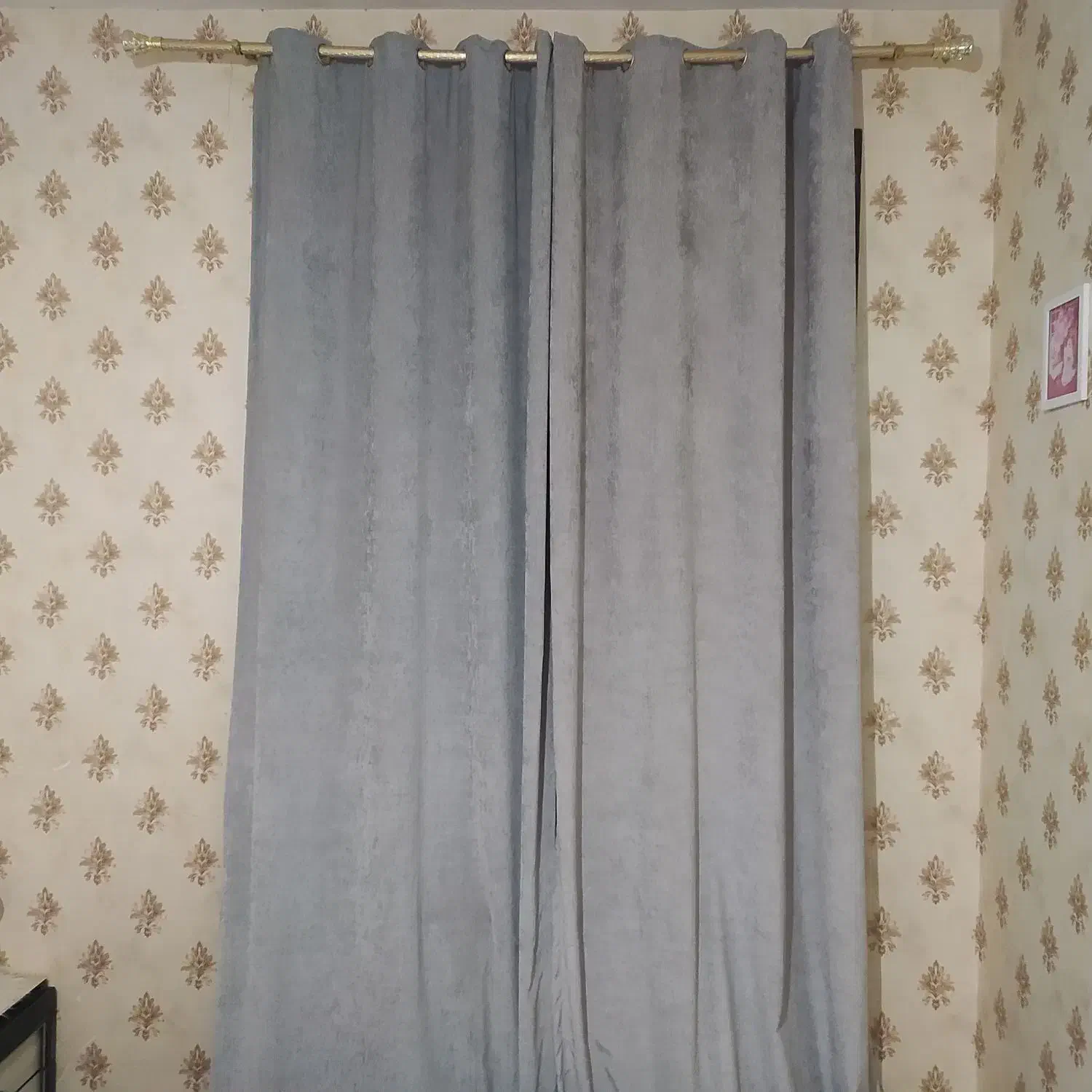 پرده پانچی مخمل توسی روشن|پرده، رانر، رومیزی|کرج, شهرک فهمیده|دیوار