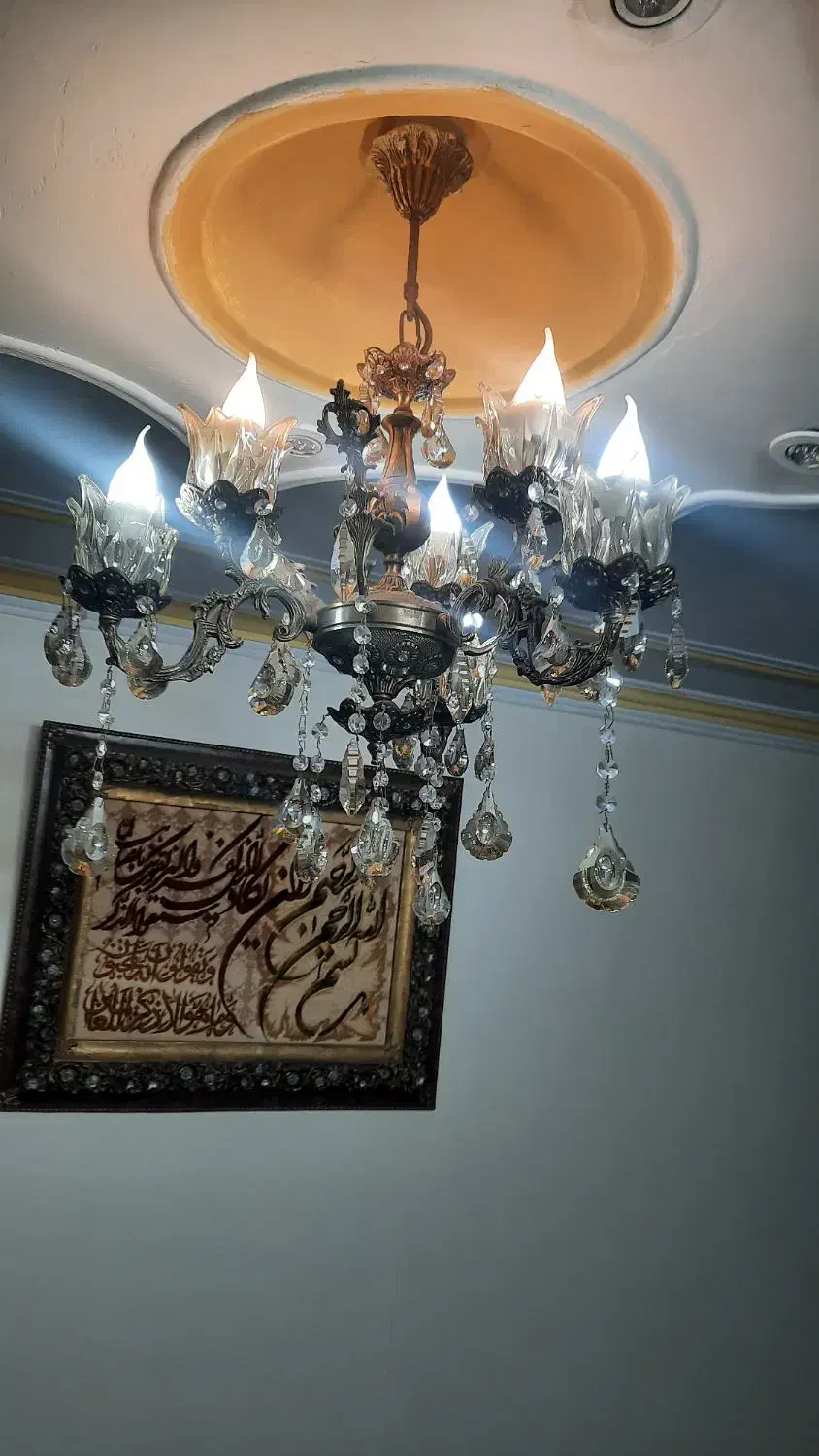 لوستر برنجی|لوستر و چراغ آویز|قرچک, مهدیه|دیوار