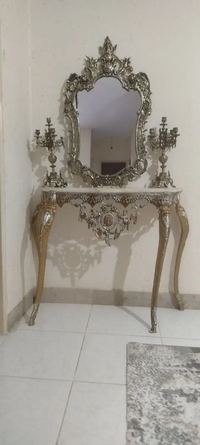 آینه شمعدان برنجی|صنایع دستی و سایر لوازم تزئینی|شاهین‌شهر, شهرک گلدیس|دیوار