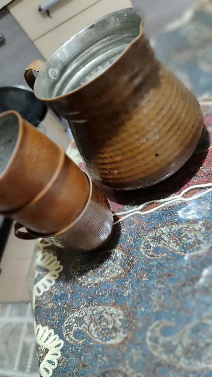 پارچ و لیوان مسی|ظروف پخت‌وپز|ورامین, ورامین|دیوار