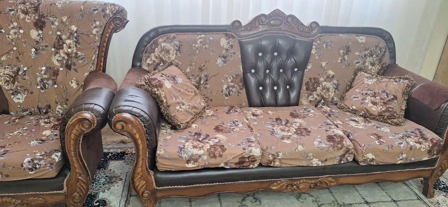 مبل ۷نفره کارکرده|مبلمان خانگی و میز عسلی|گرمدره, |دیوار