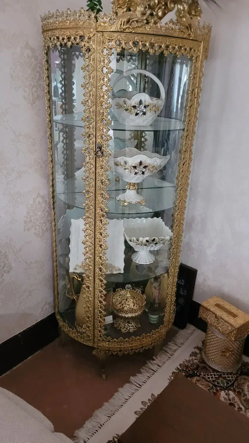 ست آیینه و شمعدان ویترین و زیر تلویزیونی برنز|آینه|اصفهان, کنگاز|دیوار