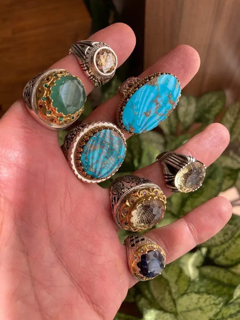 انگشترهای نقره فیروزه و جواهری|جواهرات|تهران, پونک|دیوار