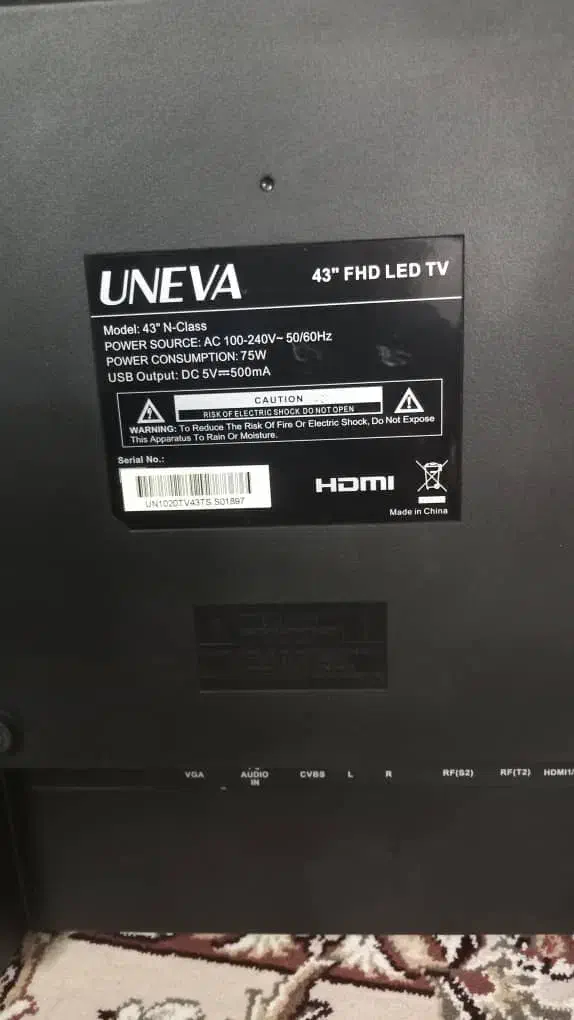 ال سی دی، نو بدون کارکرد یونیوا43 اینچ|تلویزیون و پروژکتور|قدس, شهر‌قدس|دیوار