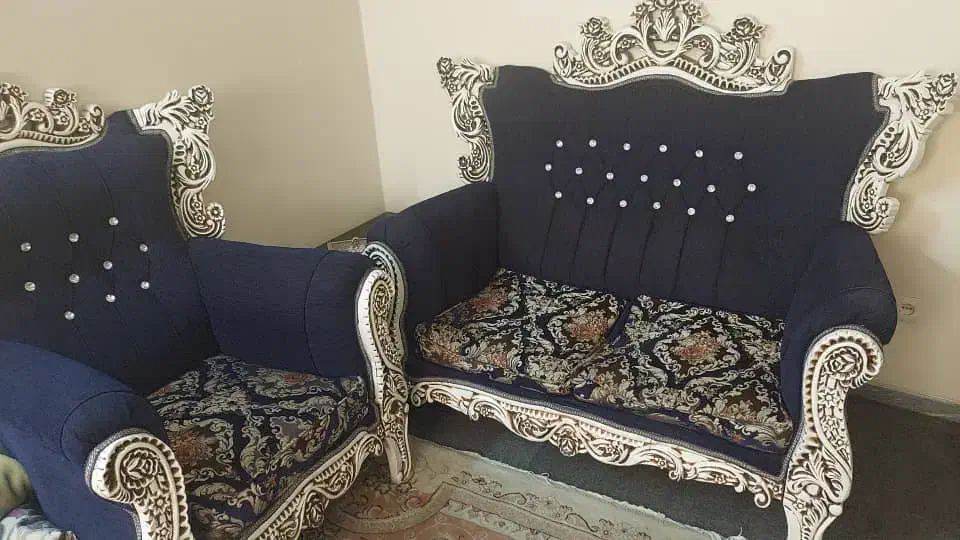 مبل ۷ نفره سورمه ای|مبلمان خانگی و میز عسلی|تهران, دهم فروردین|دیوار