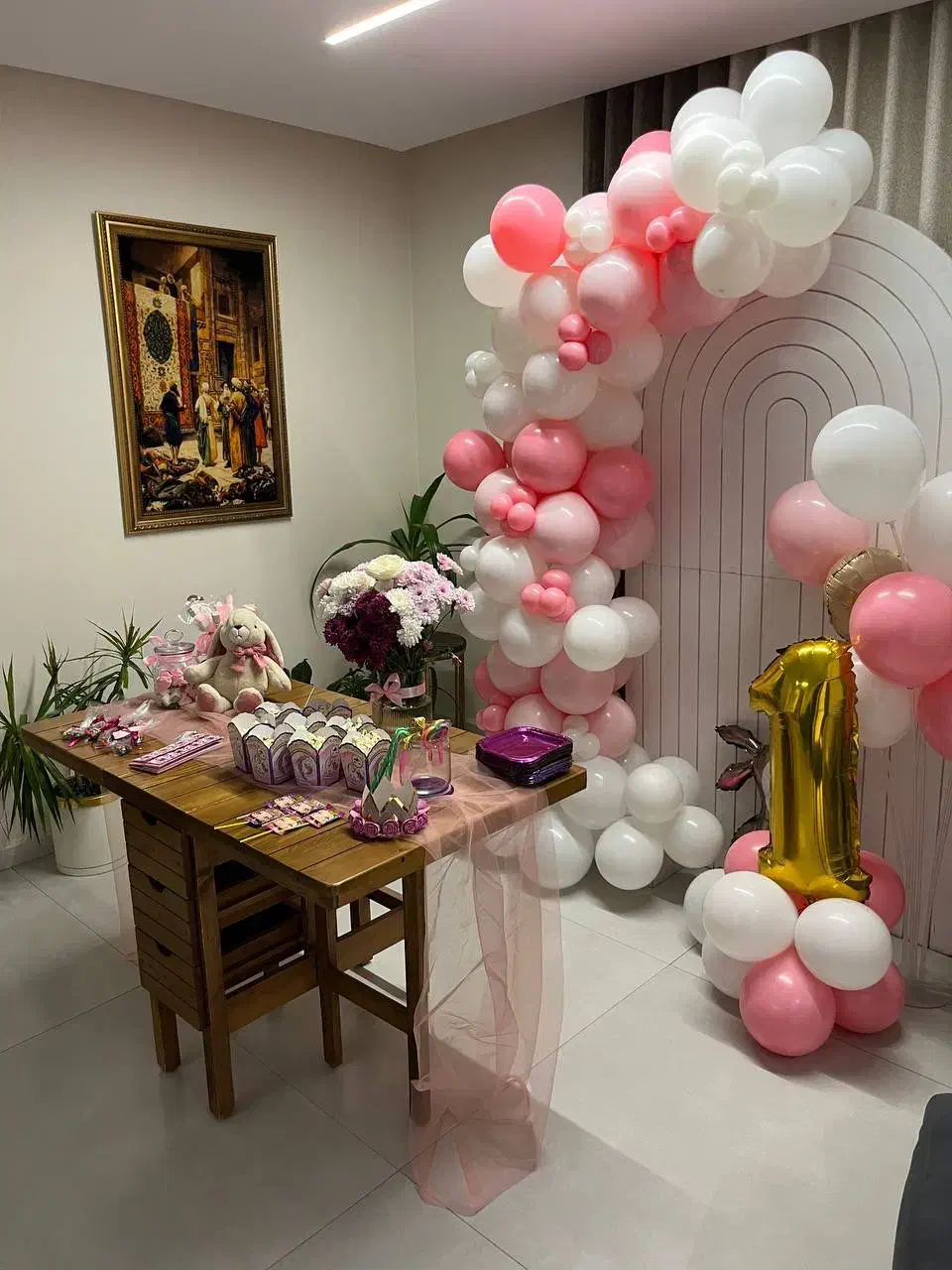 بادکنک یک متری صورتی و سفید|اسباببازی|پردیس, فاز ۹|دیوار