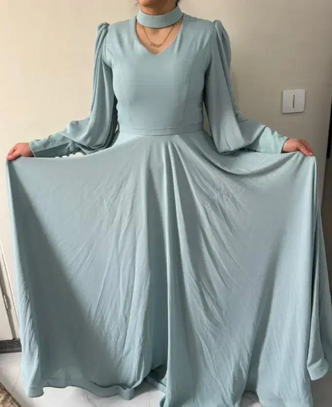 لباس مجلسی حریر سبزآبی سایز ۳۸-۴۰|لباس|فردیس, شهرک ناز|دیوار