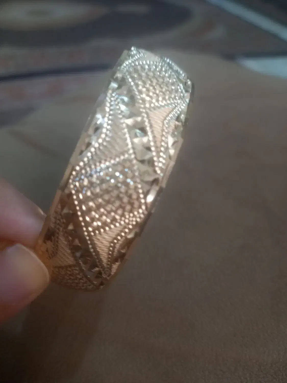 النگو پهن طلا روس تکپوش  باکیفیت رنگ ثابت تضمینی|بدلیجات|تهران, مینای جنوبی|دیوار