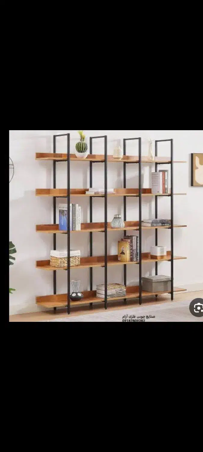 استند و شلف کتابخانه|کتابخانه، شلف، قفسه‌های دیواری|شیراز, بید زرد|دیوار