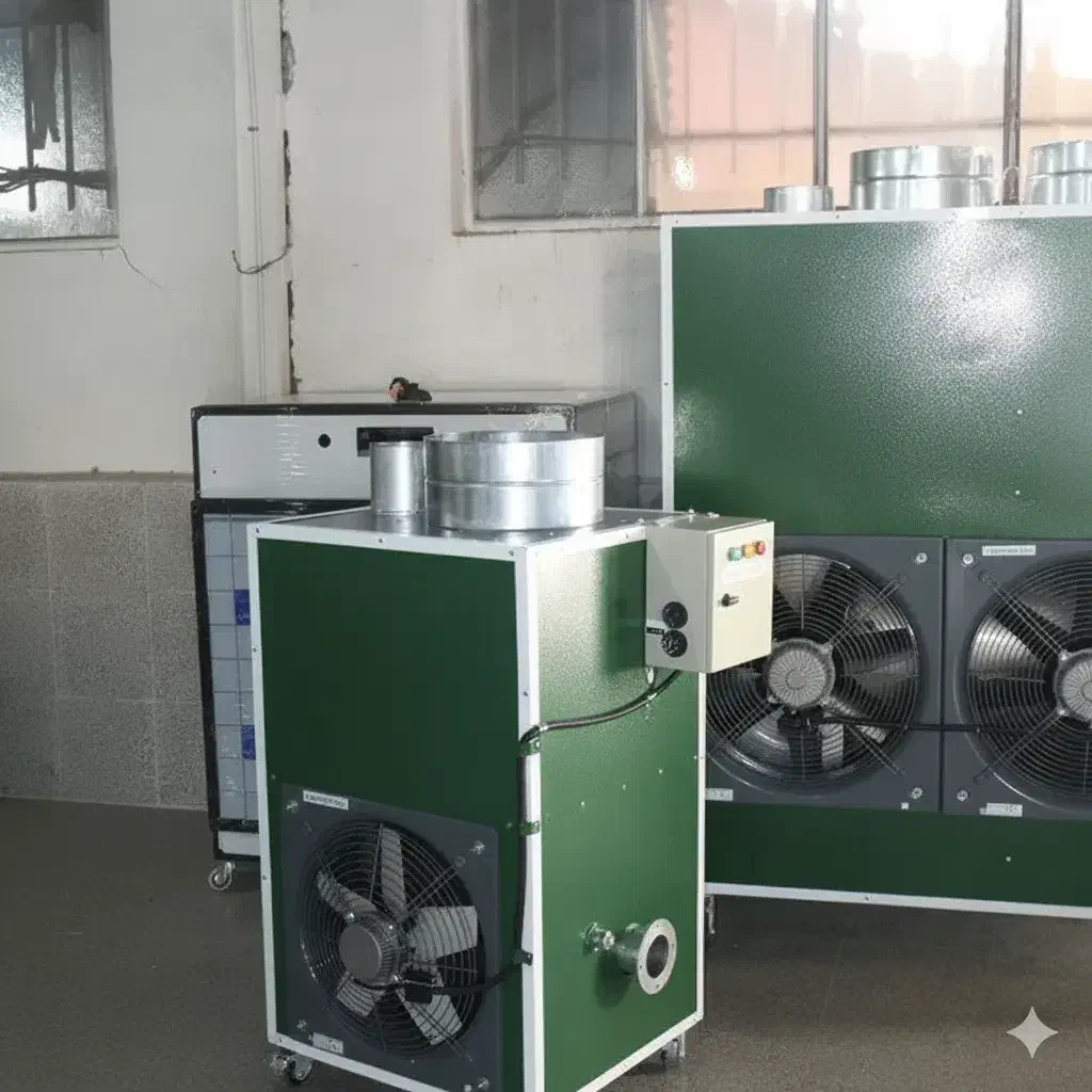 هیتر بخاری سالن پرورش قارچ گلخانه ای گازی 110|بخاری، هیتر، شومینه|اهواز, سیصد دستگاه|دیوار