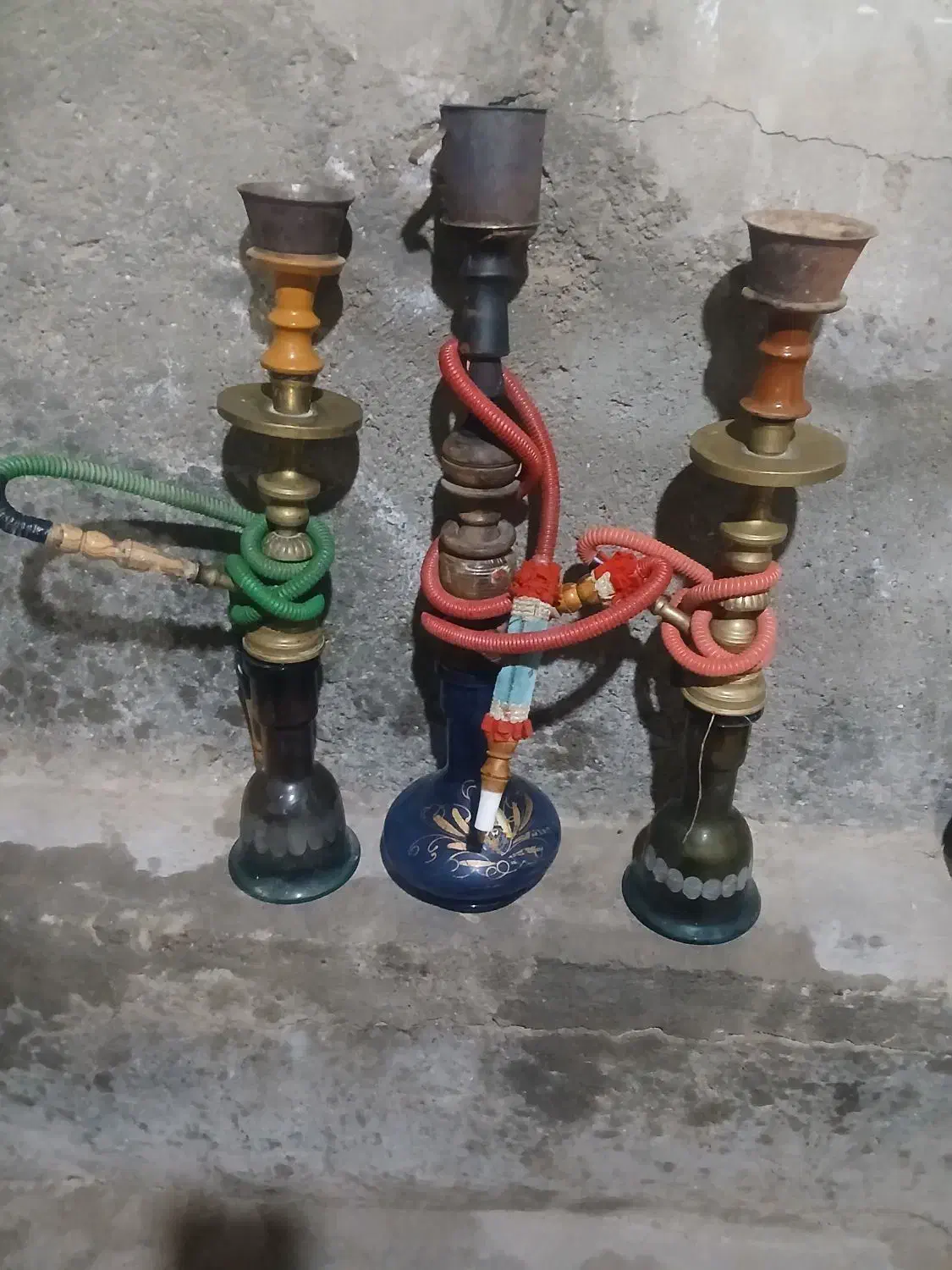 سه عدد قلیان|صنایع دستی و سایر لوازم تزئینی|سراب, |دیوار