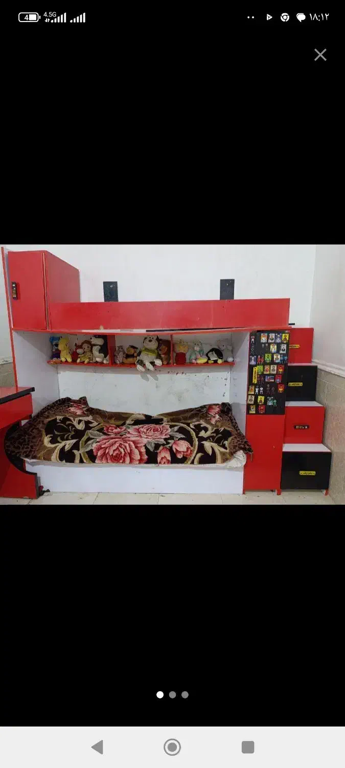 تخت خواب ام دی اف دوطبقه|تخت و سرویس خواب|برخوار, |دیوار