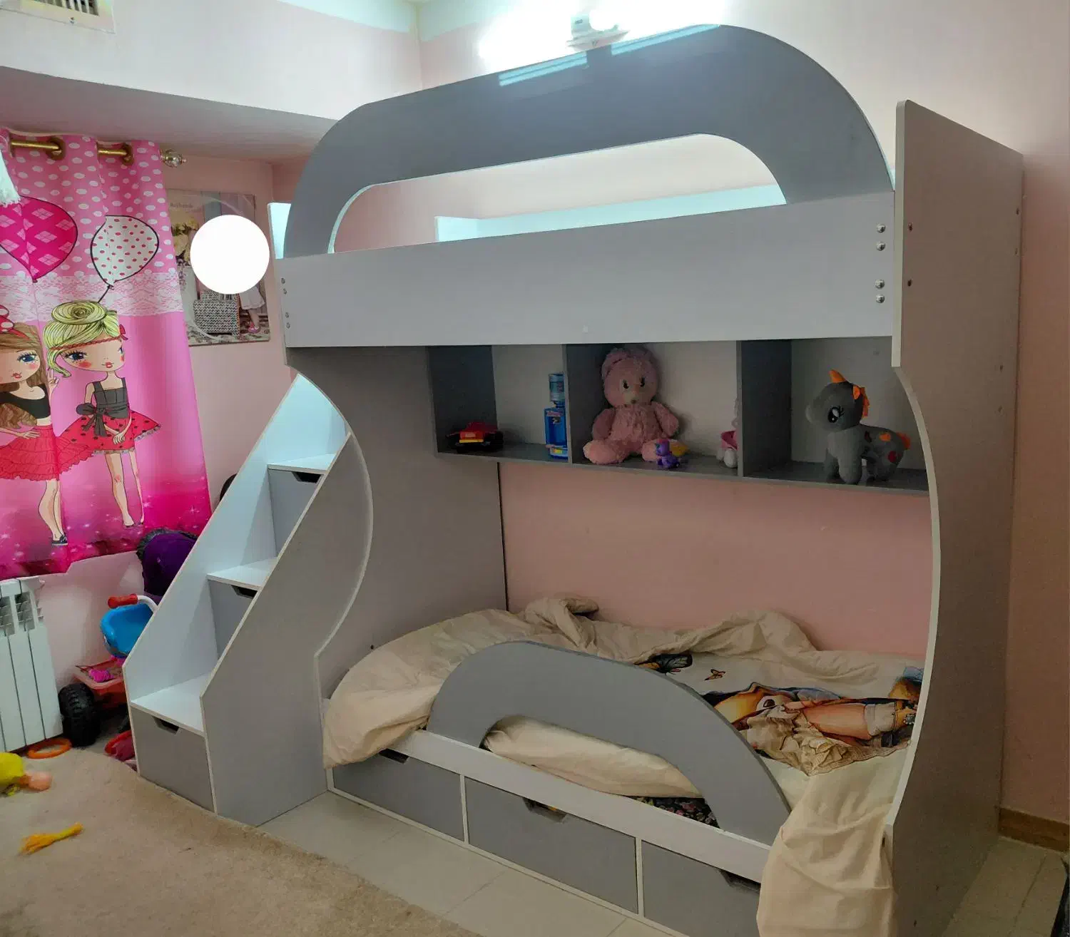 تخت دو طبقه نوجوان|تخت و سرویس خواب|کاشان, شهرک خاتم الانبیا (مسکن ملی کاشان)|دیوار