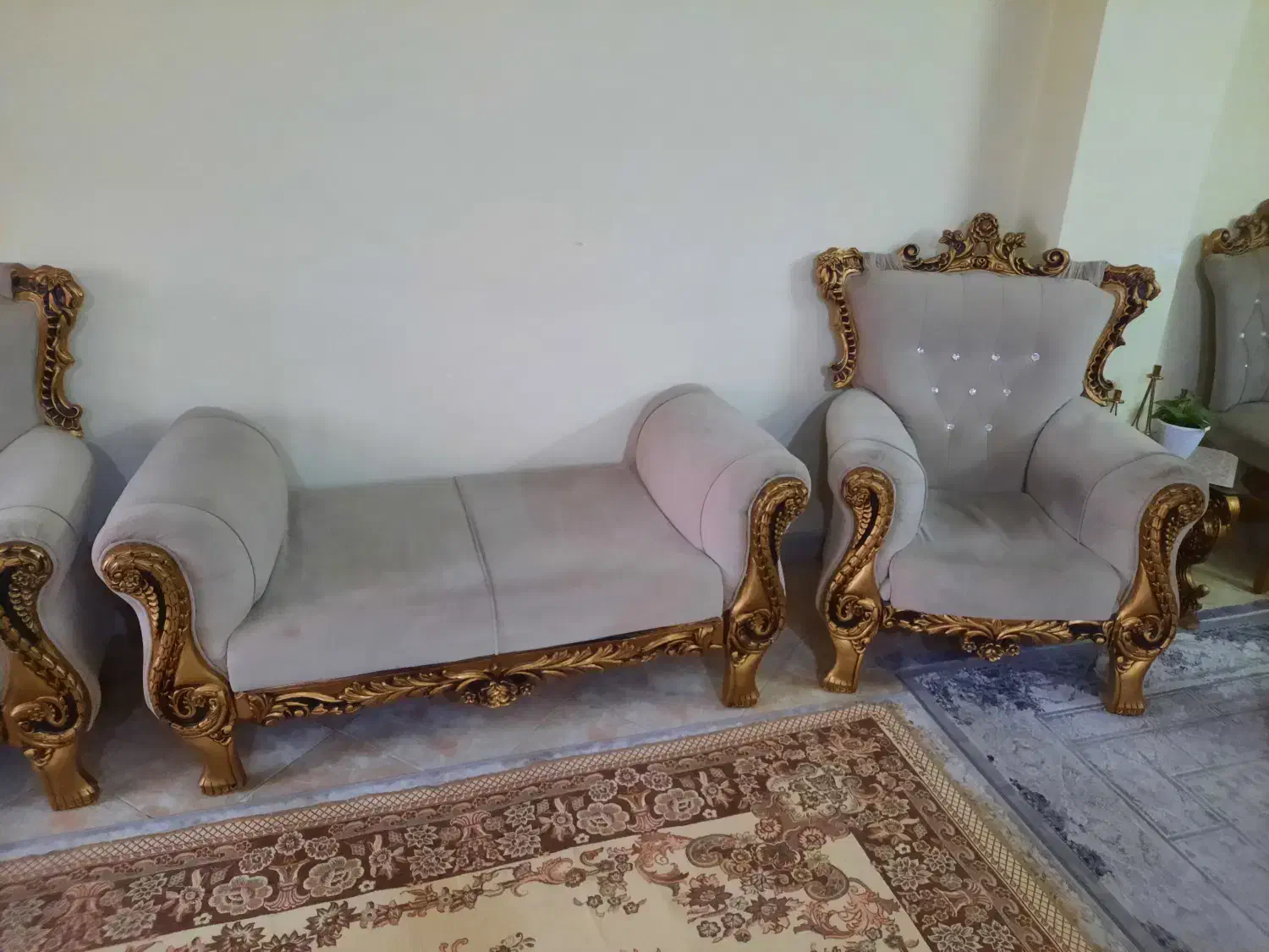 مبل سلطنتی  9نفره باکاناپه ونهارخوری ست6نفره|مبلمان خانگی و میز عسلی|گرگان, |دیوار