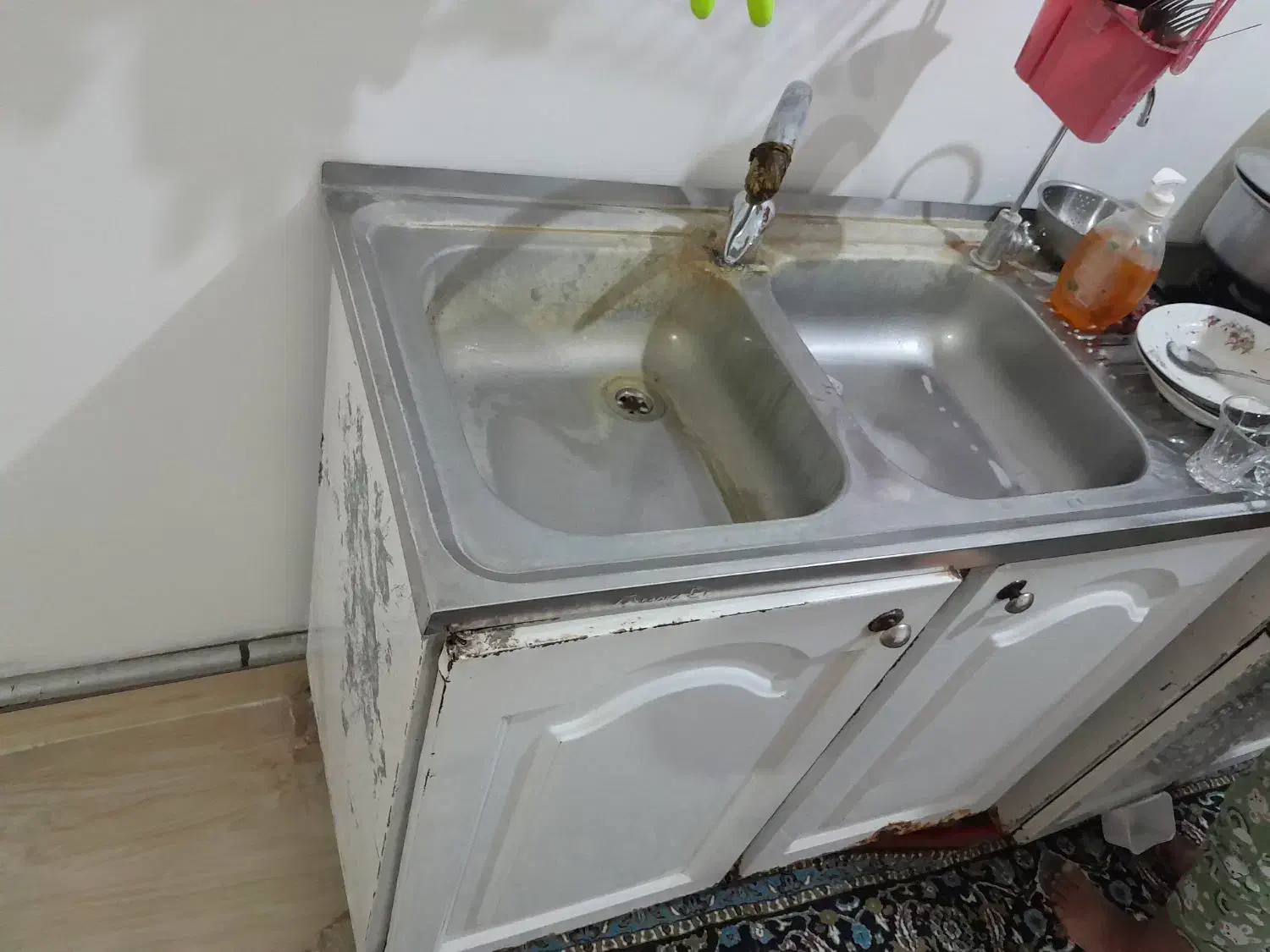 ظرفشویی با شیر احرم آب چکان یک جا|آبچکان و نظمدهنده ظروف|پارسآباد, |دیوار