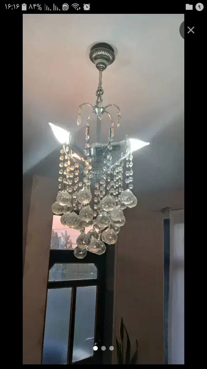 لوستر سه شاخه|لوستر و چراغ آویز|بندر انزلی, ساحل قو|دیوار