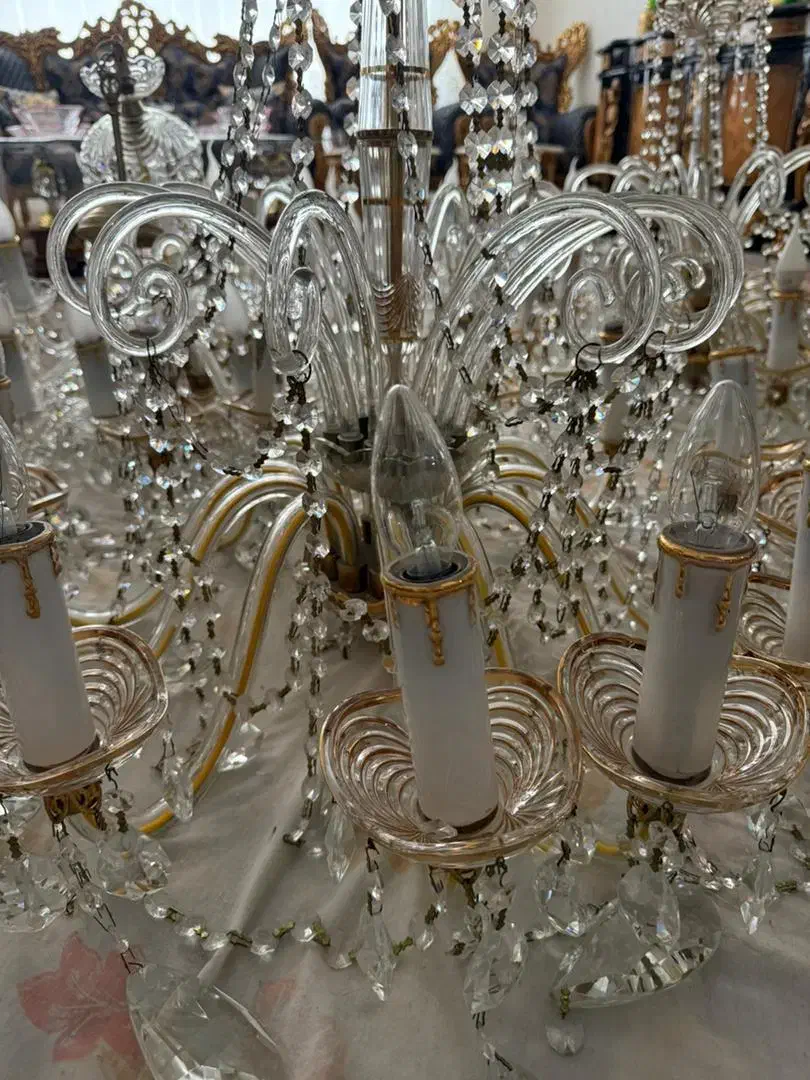 ۱۰ شاخه شیشه ای|لوستر و چراغ آویز|قزوین, |دیوار