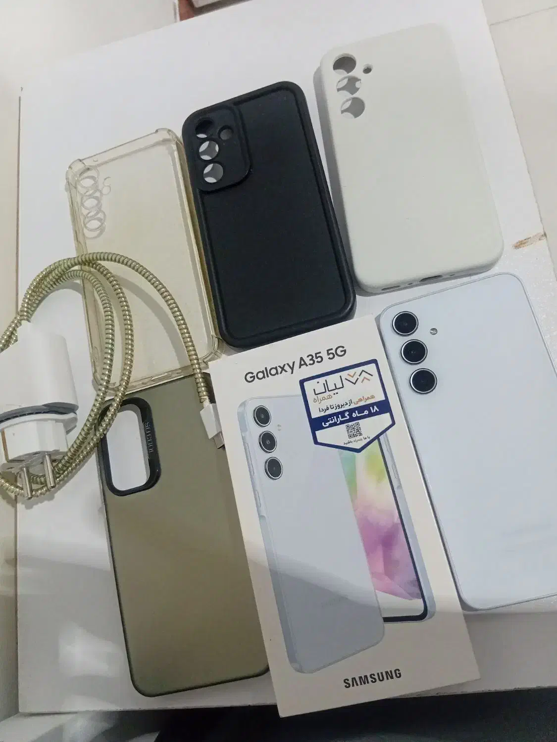 گوشی A35 تمیز، ۹ ماه استفاده + جعبه اصلی+ ۵ گارد|موبایل|رشت, سلیمانداراب|دیوار