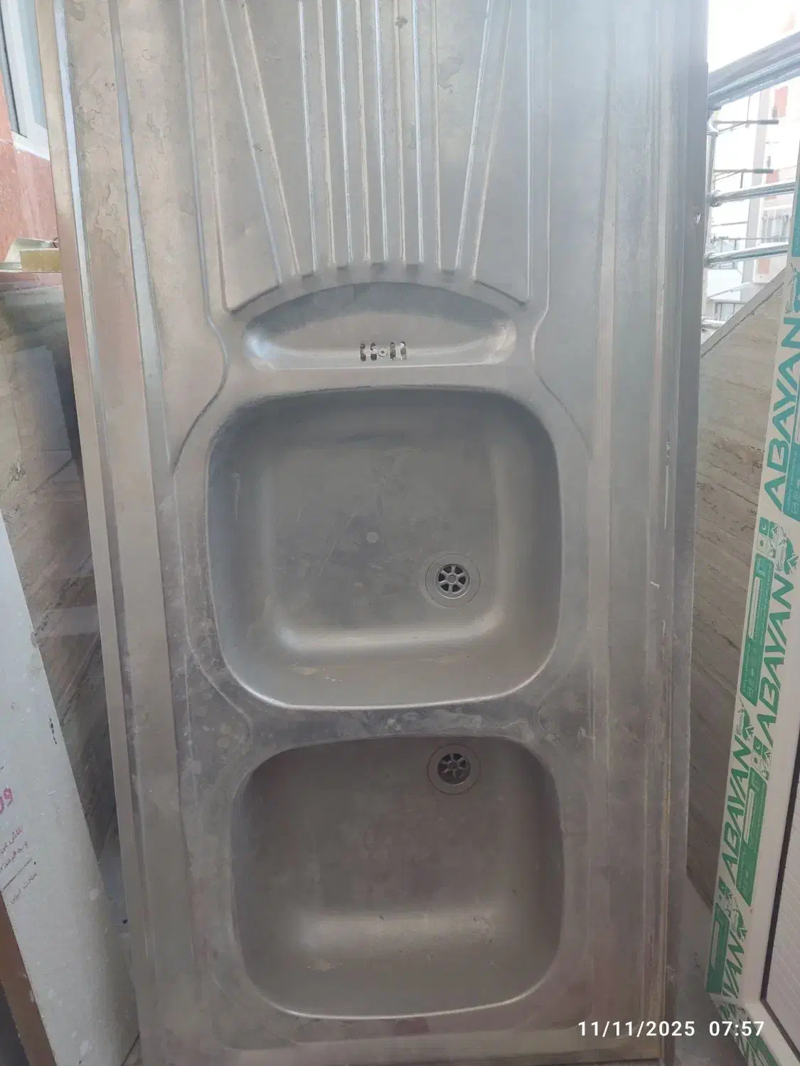 سینک ظرفشویی دو کاسه در حد نو|مصالح و تجهیزات ساختمان|سنندج, |دیوار