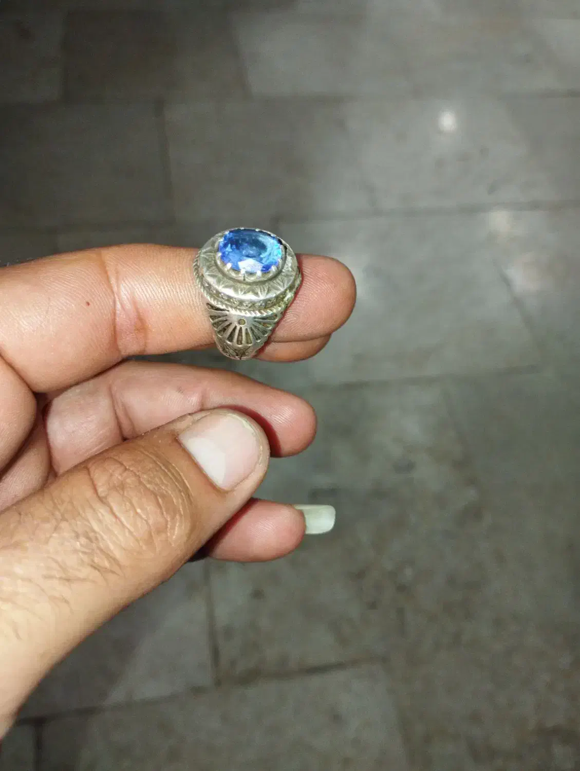 انگشتر توپاز کلاسیک آبی سوئیسی اصل|جواهرات|یزد, |دیوار