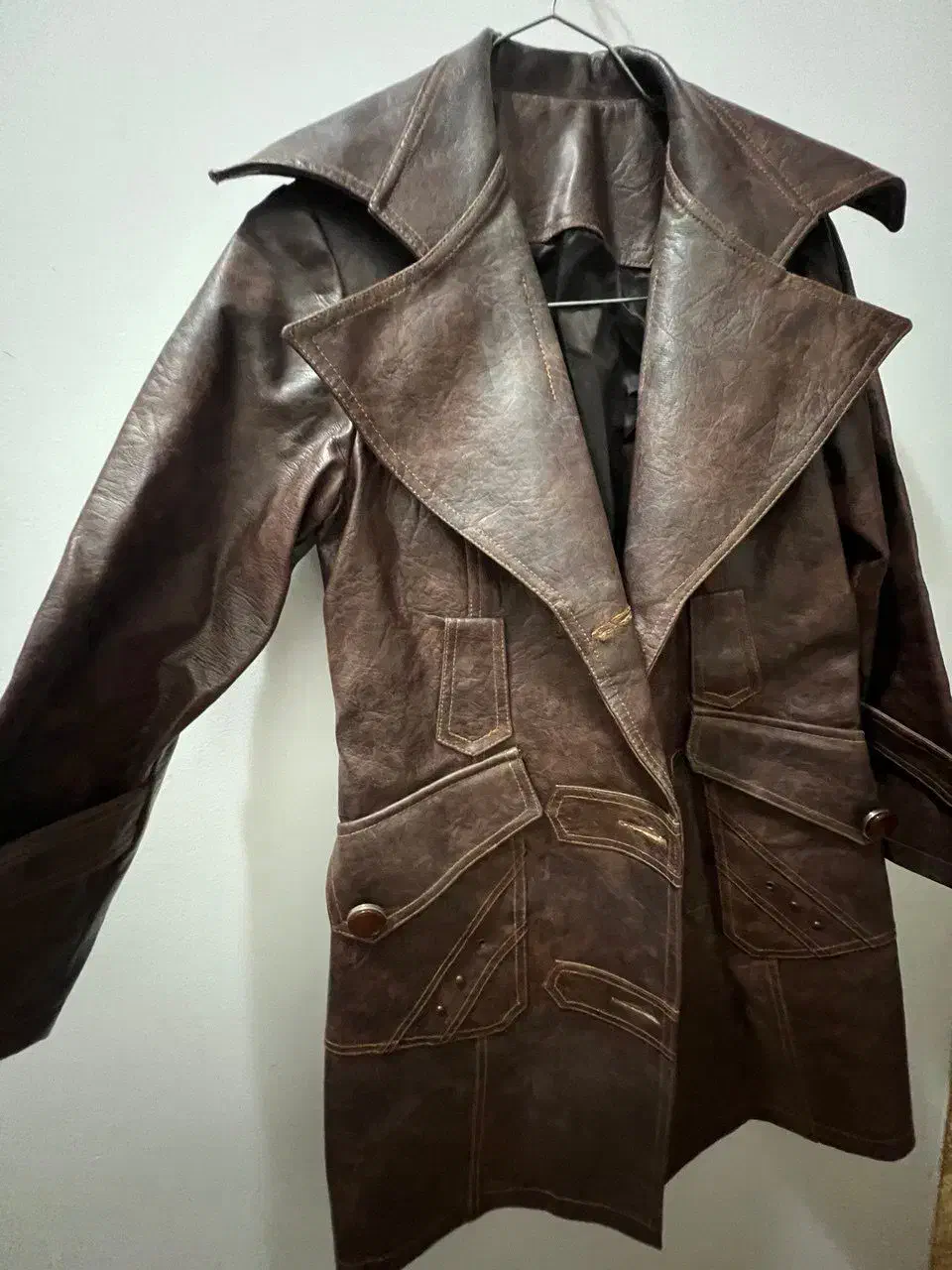 کاپشن چرم قهوه ای شیک|لباس|آمل, |دیوار