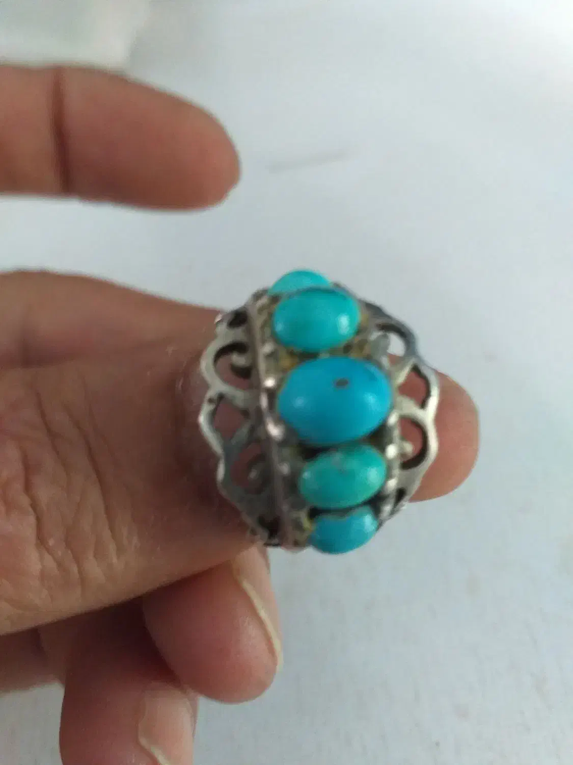 انگشتر فیروزه ذات دار عجمی بارکاب دستساز|جواهرات|بن, |دیوار