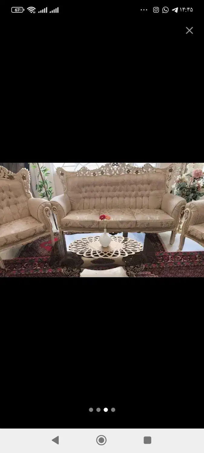 فروش فوری مبل سلطنتی ۹ نفره همراه میز و عسلی نو|مبلمان خانگی و میز عسلی|سنندج, |دیوار