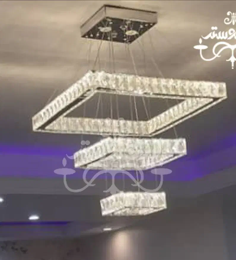 لوستر مدرن  LEDکریستالی|لوستر و چراغ آویز|اردبیل, |دیوار