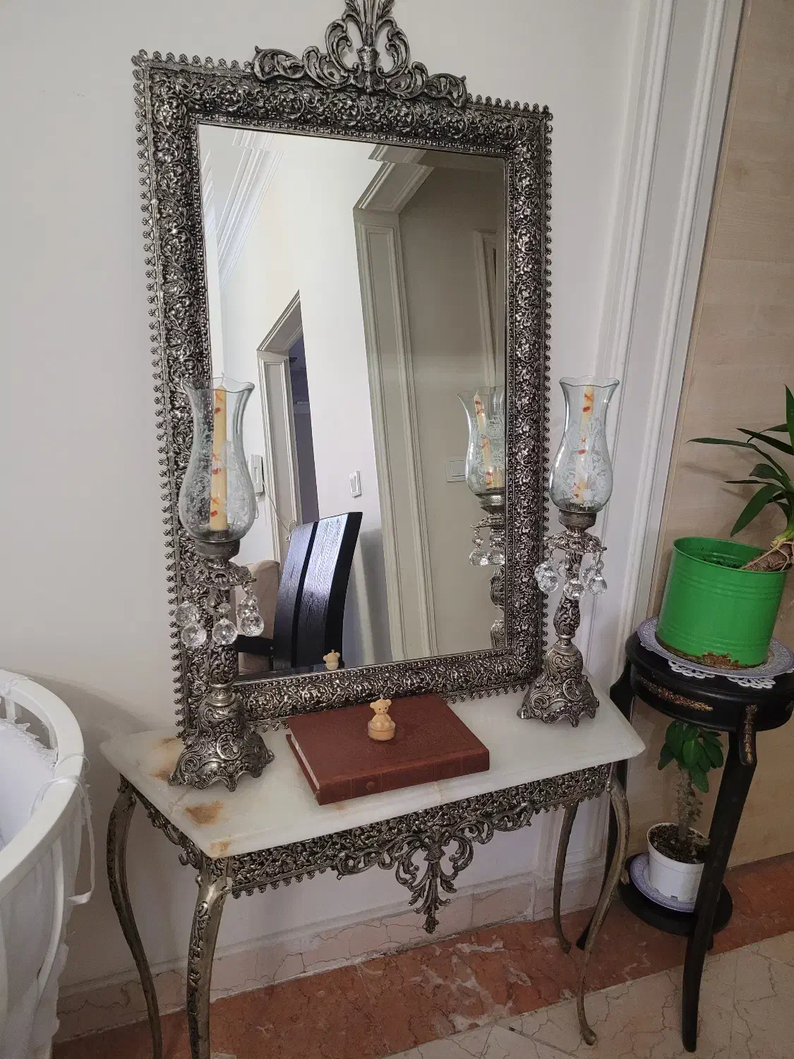 آینه و شمعدان برنزی|آینه|تهران, شهرک آپادانا|دیوار