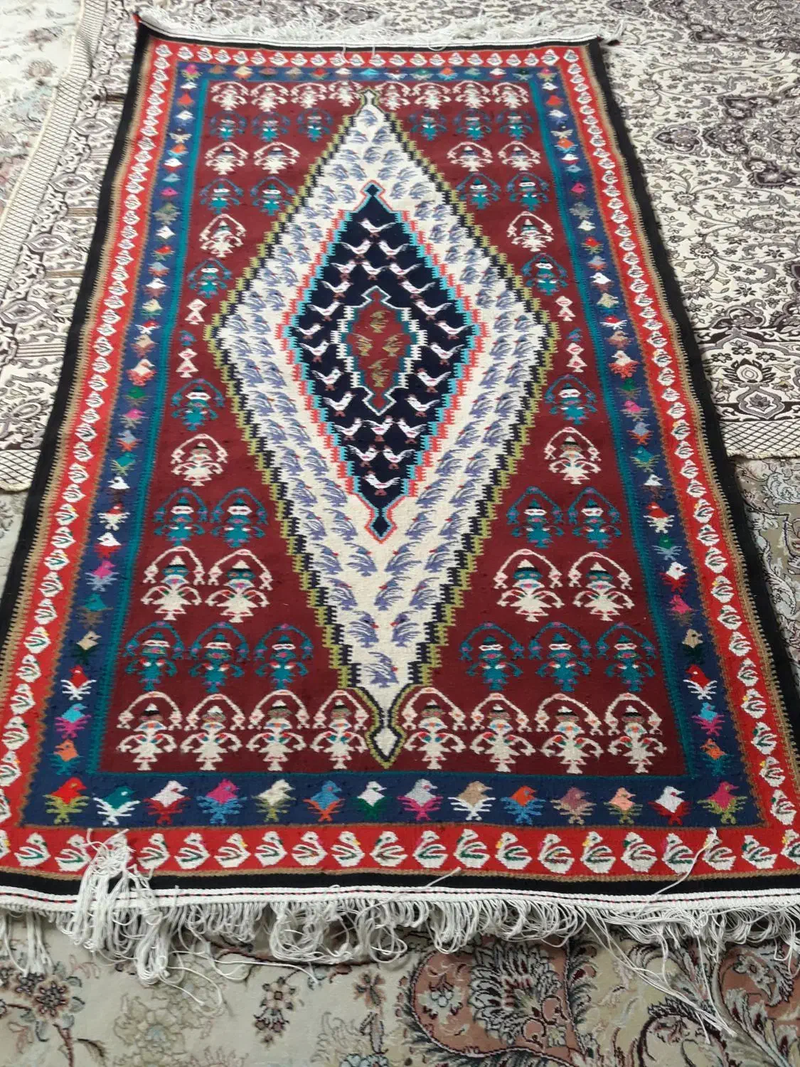 گلیم کامواه نو نو|گلیم، جاجیم، گبه|کرمانشاه, |دیوار