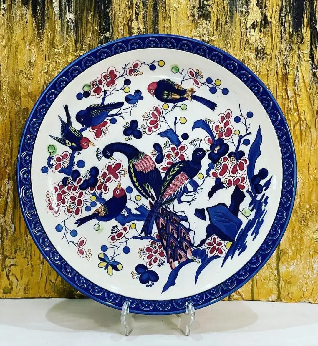 دیس گرد گل مرغی|کلکسیون اشیاء عتیقه|جغتای, |دیوار