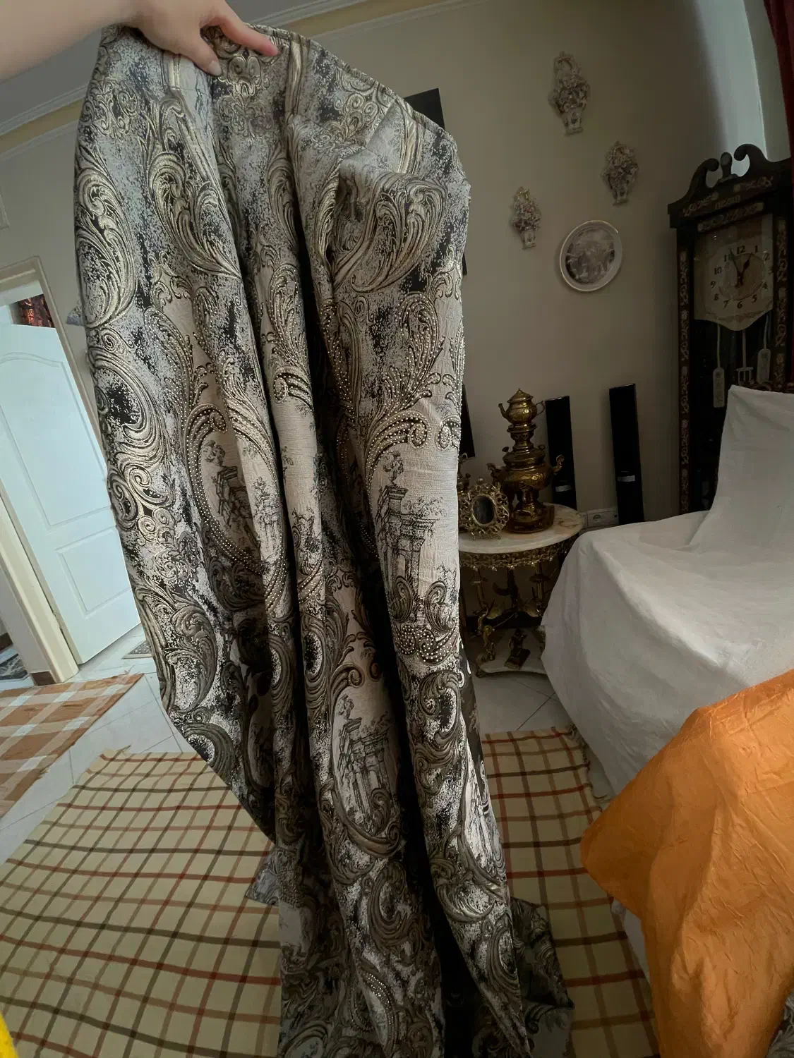 پرده شال دو عدد|پرده، رانر، رومیزی|ملارد, |دیوار