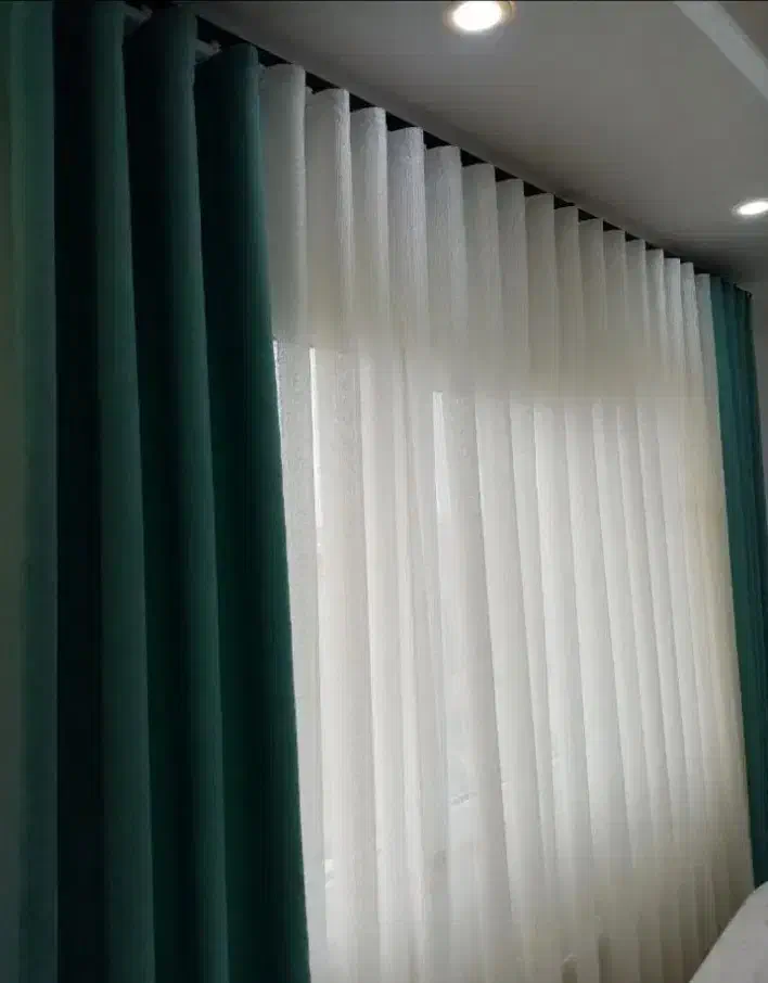 پرده مینیمالیسم با نوار و چوب پرده مخصوص|پرده، رانر، رومیزی|پرند, فاز ۴|دیوار