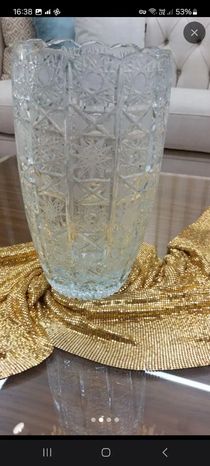 گلدان کریستال تراش خورده|ظروف سرو و پذیرایی|تهران, شهرک آپادانا|دیوار