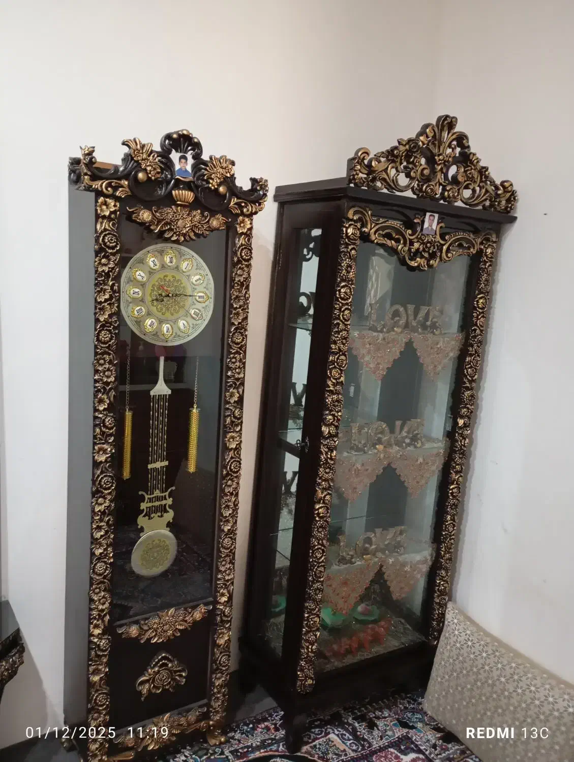 ساعت ایستاده و بوفه و مبل|بوفه، ویترین، کنسول|سنندج, |دیوار