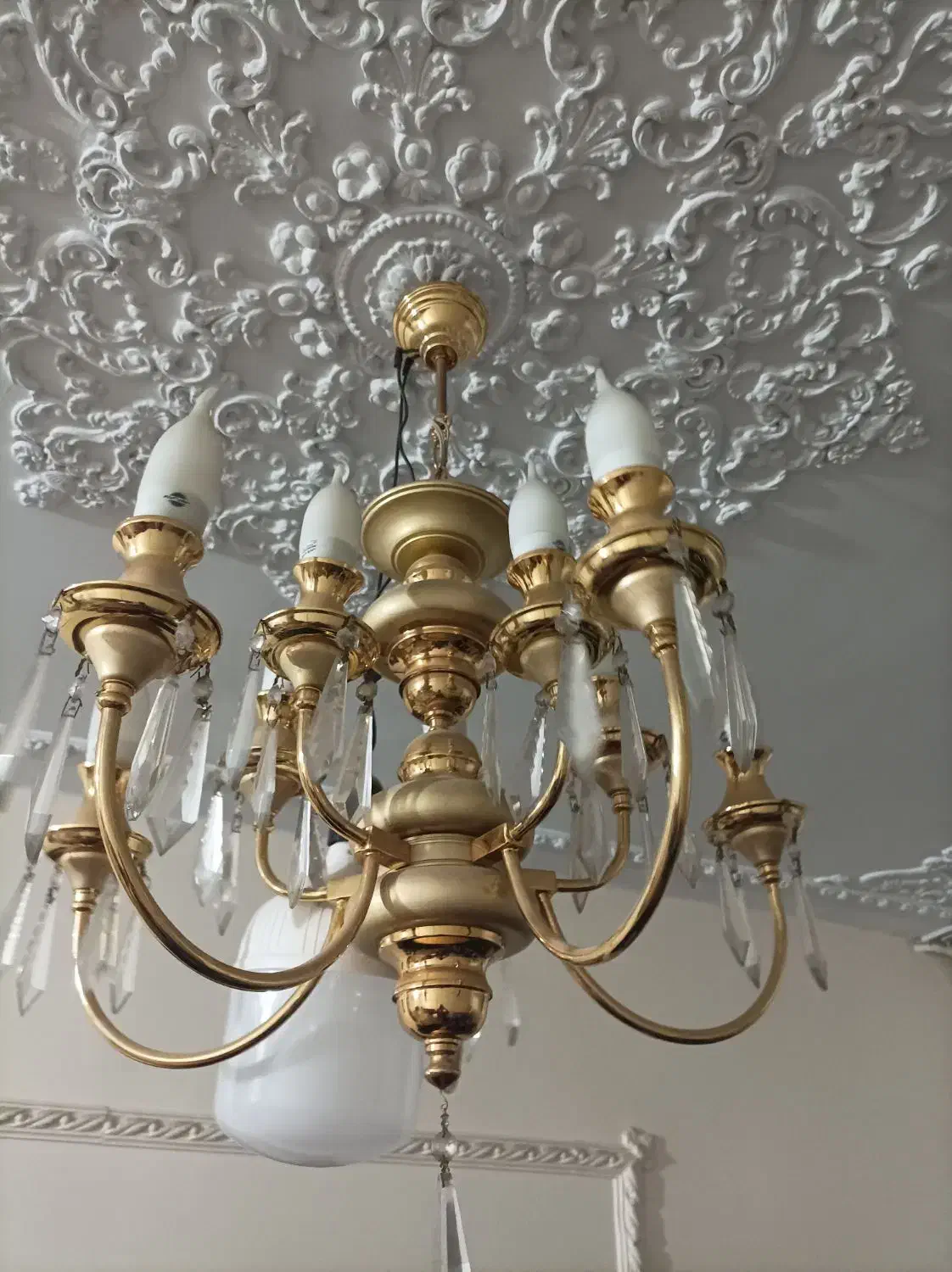 لوستر ۵ شاخه آب طلا کار شده|لوستر و چراغ آویز|تهران, نیلوفر|دیوار