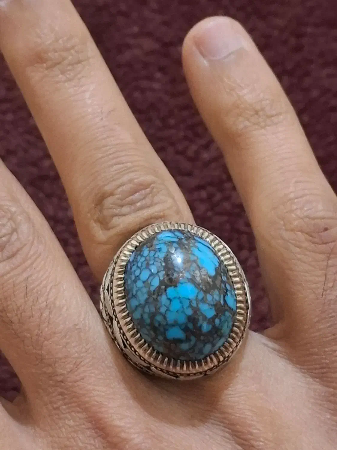 فیروزه نیشابوری طبیعی رنگ محک دوپوست سنگ چاه|جواهرات|سوسنگرد, |دیوار