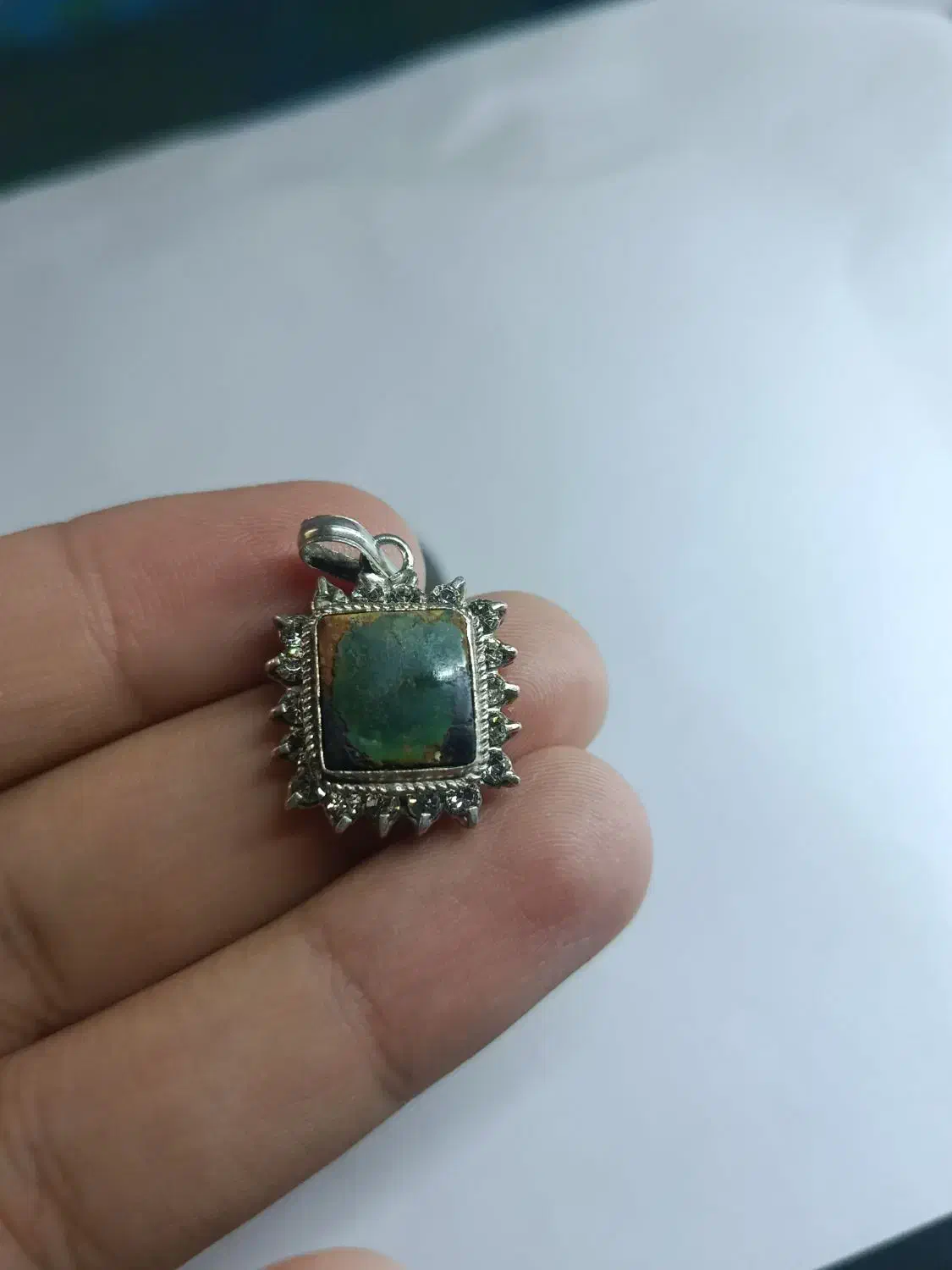 گردنبند  نقره فیروزه  925 مناسب روز مادر|جواهرات|کرمانشاه, |دیوار